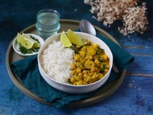 Curry aux poireaux et aux pois chiches