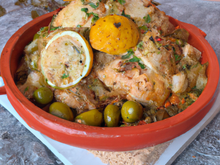 Tajine de volaille au citron confit, boulgour