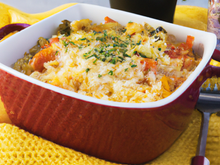 Gratin de riz aux légumes