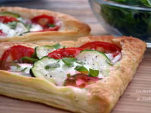 Feuilletés aux courgettes, tomates et mozzarella