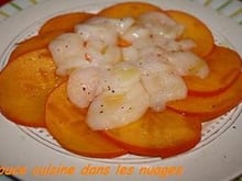 Carpaccio de Saint Jacques- Kaki et yuzu
