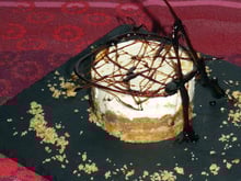 Panna cotta et compotée de Kaki sur biscuit coco