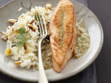 Pavé de Saumon écossais Label Rouge au curry vert et noix de cajou