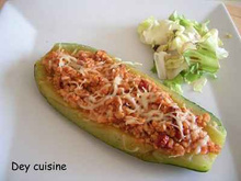 Courgettes farcies aux blancs de poulet