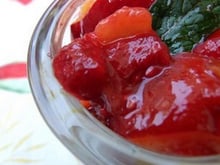 Salade de fruits d'été verveine menthe