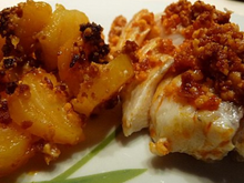 Dos de cabillaud et son crumble chorizo parmesan