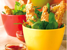 Aiguillettes de poulet panées aux amandes