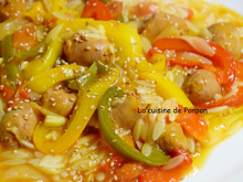 Merguez d'agneau aux poivrons