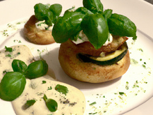 Baba à la courgette et au basilic
