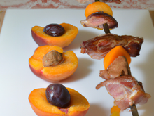 Brochette d'abricot et magret de canard