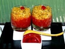 Purée de poivron et son risotto