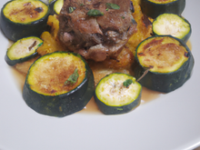Timbale d'agneau aux courgettes