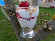 Coupes de fraises vanillé et fraises des bois