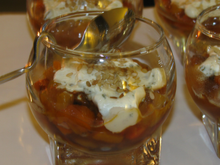 Verrine de poivrons et fromage frais aux herbes