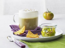 Jus de Tomate Verte et Cappuccino de Elle & Vire «Le Fromage à la crème»