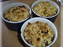 Crumble chocolat abricots