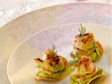 Saint-Jacques sur croquants de pommes de terre