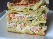 Lasagnes aux deux saumons et poireaux