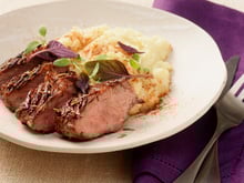 Onglet de veau aux épices tandoori et purée maison