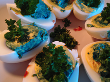 Œufs persillés au roquefort papillon