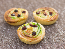 Tartelettes courgettes roquefort et cranberries