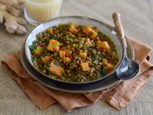 Lentilles aux carottes, patates douces et gingembre