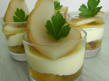 Verrines aux poires et camembert