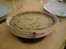 Clafoutis léger de courgettes au roquefort