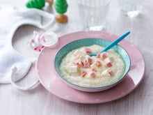 Purée de Floraline, de fromage frais et de jambon