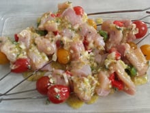 Brochettes de dinde, marinade thym-citron