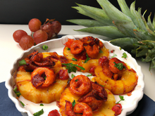 Crevettes ananas chorizo