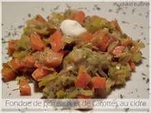 Fondue de poireaux et de carottes au cidre