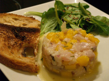Tartare de Daurade et mangue au citron et citron vert