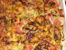 Gratinée de feuilles de chou et morteau