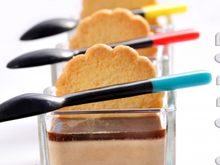 Panna cotta pralinée et gelée de café en verrine