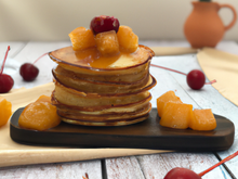 Blinis au sucre, fruit caramélisés