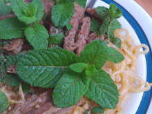 Vermicelles au bœuf et à la menthe