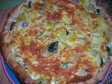 Quiche aux petits légumes et saumon fumé