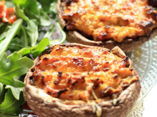 Champignons farcis à la courgette jaune, chorizo et Philadelphia