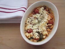 Gratin de courgettes, tomates cerises et féta