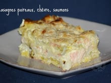 Lasagnes aux 2 saumons, poireaux et chèvre