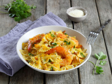 Farfalle aux gambas et potimarron