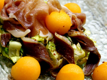 Salade duo de jambon au melon