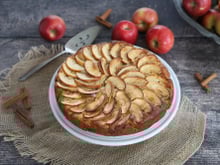 Gâteau aux pommes et yaourt sans oeufs, sans beurre