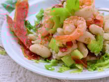 Salade terre-mer aux Haricots Tarbais et jambon de Bayonne croustillant par Silvia Santucci