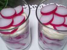 Verrines de radis à la crème
