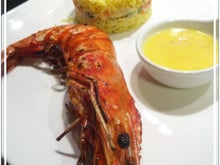 Grosse gambas au BBQ et son beurre blanc