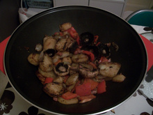 Wok de pommes de terre et de poivrons