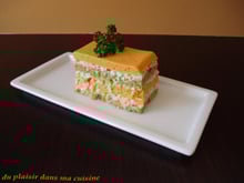 Mille-feuilles de carottes, brocoli et surimi