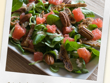 Salade de mâche au pamplemousse et aux figues